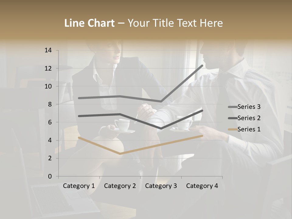 A Man And A Woman Sitting At A Table With A Cup Of Coffee PowerPoint Template