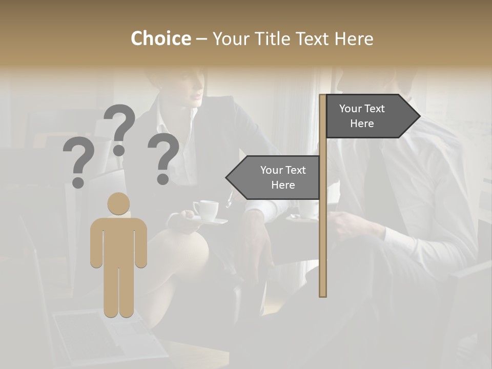 A Man And A Woman Sitting At A Table With A Cup Of Coffee PowerPoint Template