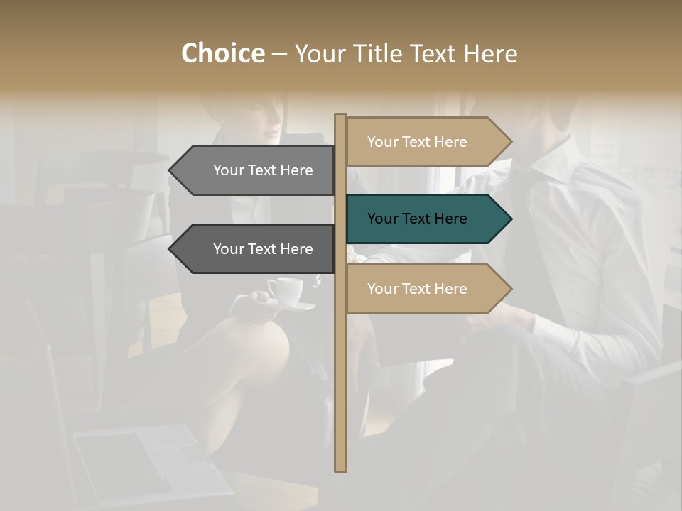 A Man And A Woman Sitting At A Table With A Cup Of Coffee PowerPoint Template