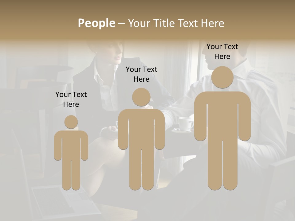 A Man And A Woman Sitting At A Table With A Cup Of Coffee PowerPoint Template