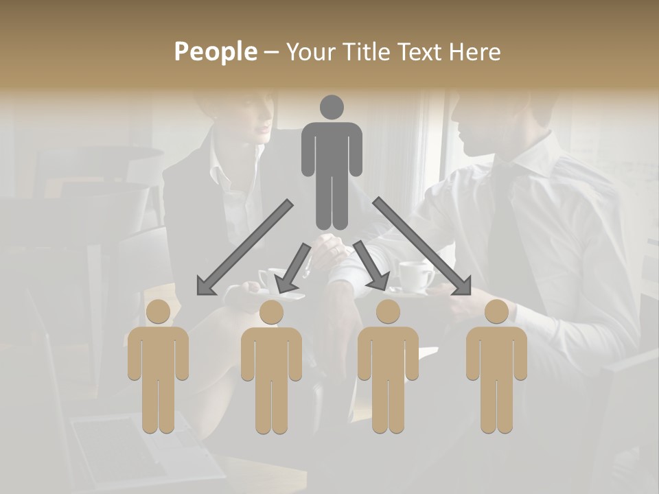 A Man And A Woman Sitting At A Table With A Cup Of Coffee PowerPoint Template