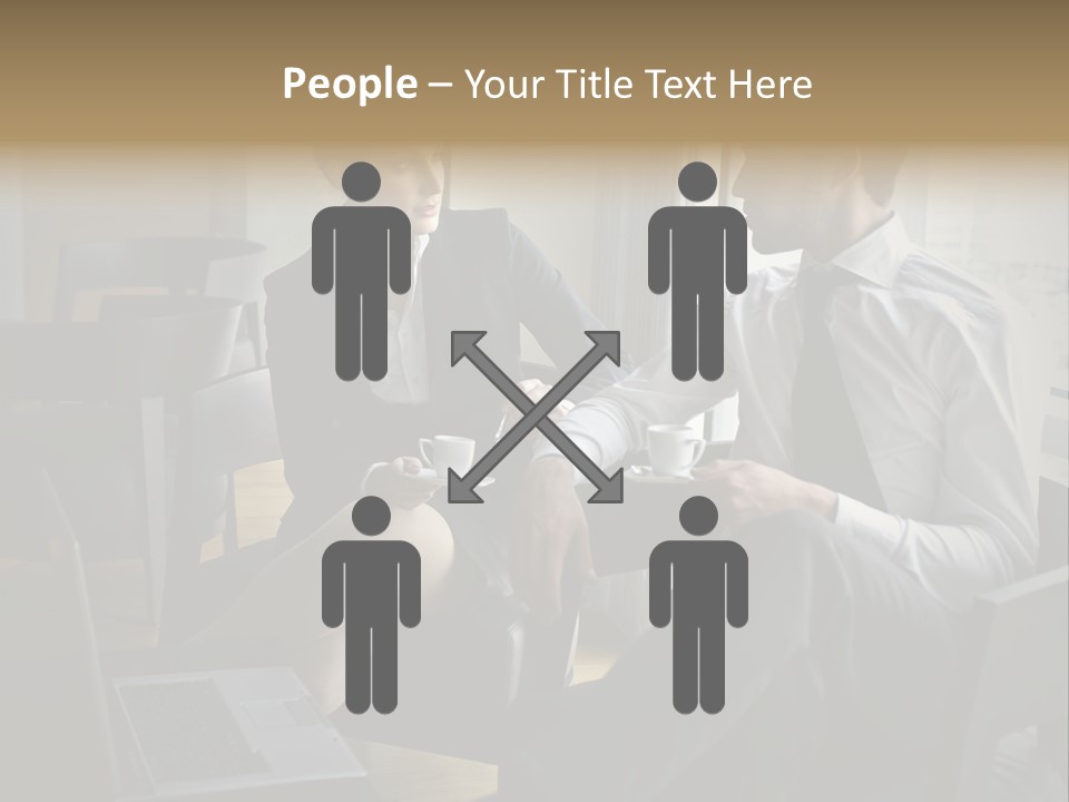 A Man And A Woman Sitting At A Table With A Cup Of Coffee PowerPoint Template