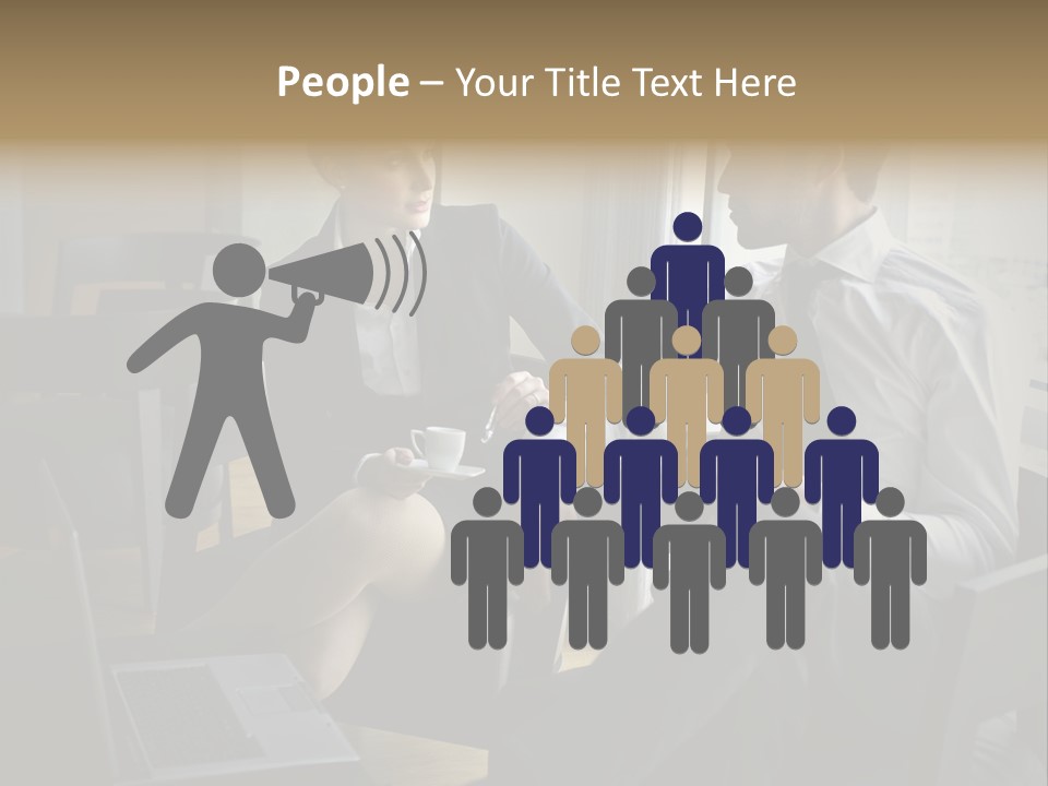 A Man And A Woman Sitting At A Table With A Cup Of Coffee PowerPoint Template