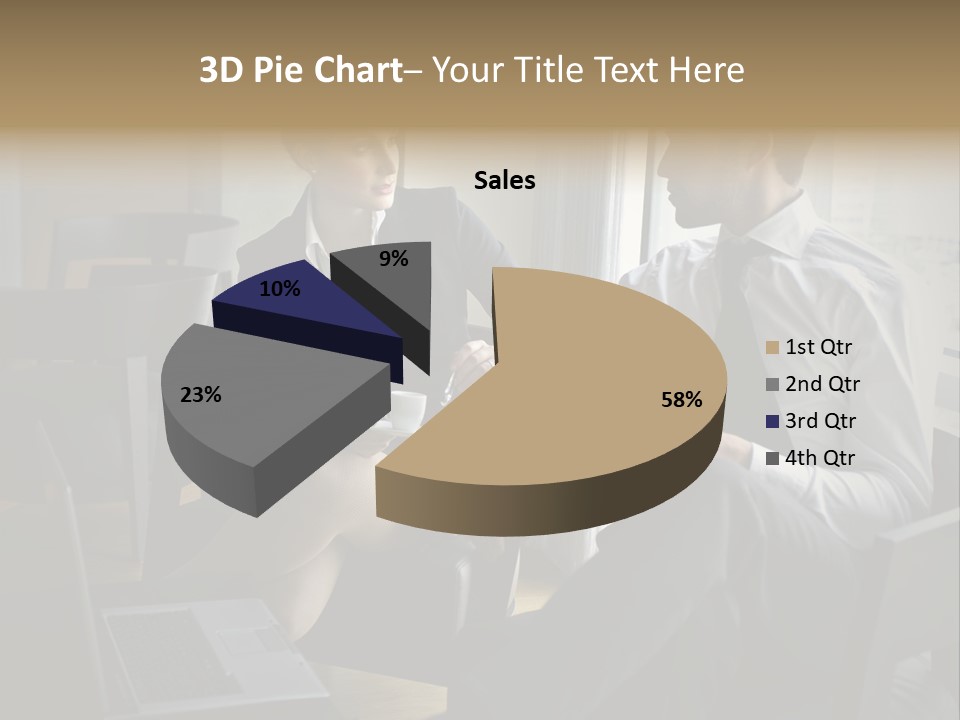 A Man And A Woman Sitting At A Table With A Cup Of Coffee PowerPoint Template