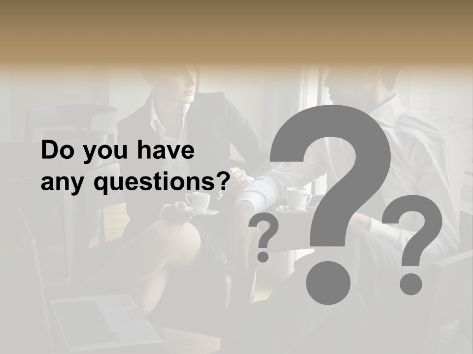 A Man And A Woman Sitting At A Table With A Cup Of Coffee PowerPoint Template