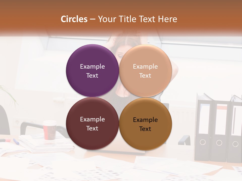 A Woman Sitting At A Desk With A Laptop PowerPoint Template