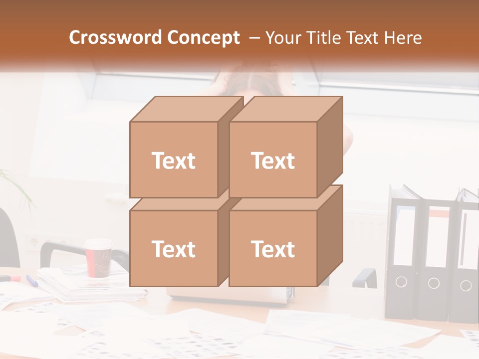 A Woman Sitting At A Desk With A Laptop PowerPoint Template