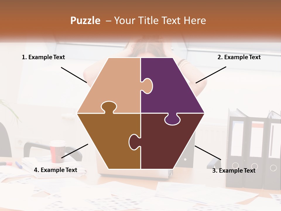 A Woman Sitting At A Desk With A Laptop PowerPoint Template