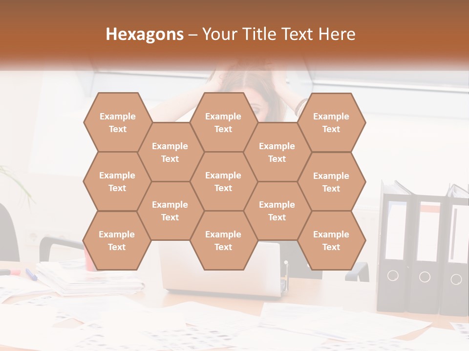 A Woman Sitting At A Desk With A Laptop PowerPoint Template