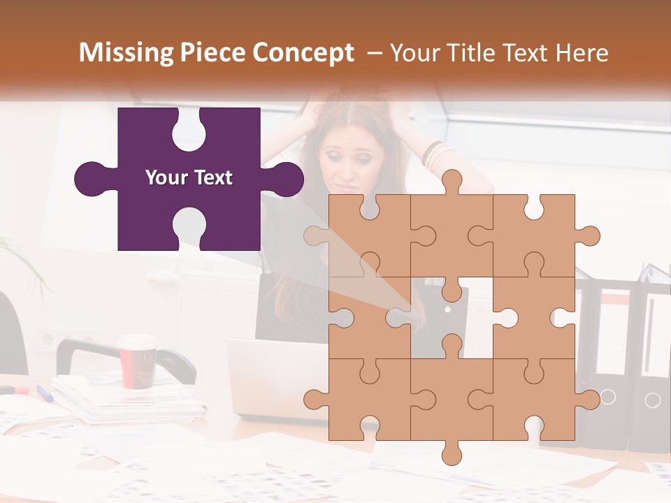 A Woman Sitting At A Desk With A Laptop PowerPoint Template