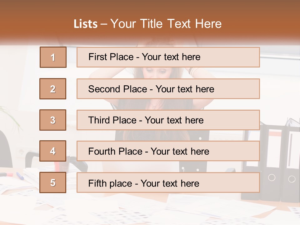 A Woman Sitting At A Desk With A Laptop PowerPoint Template