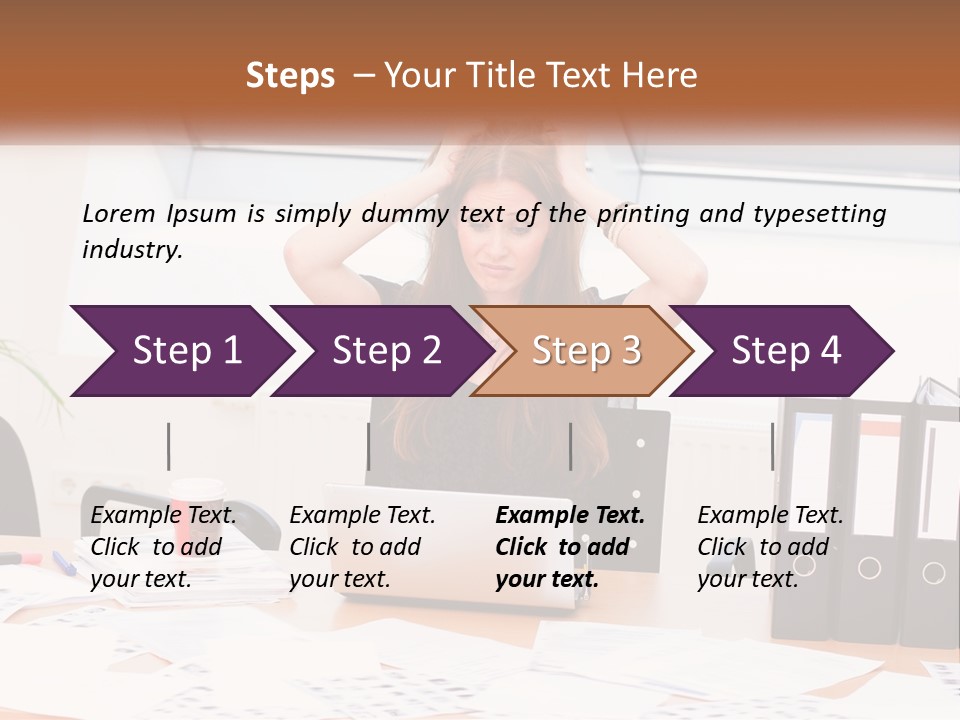 A Woman Sitting At A Desk With A Laptop PowerPoint Template