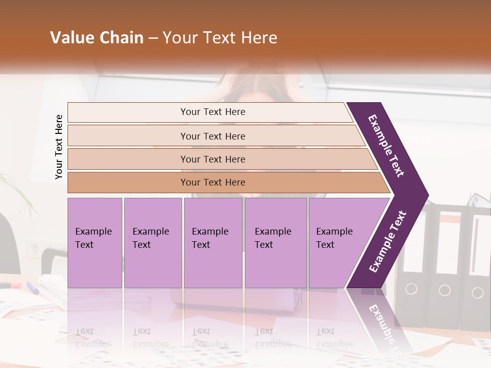 A Woman Sitting At A Desk With A Laptop PowerPoint Template