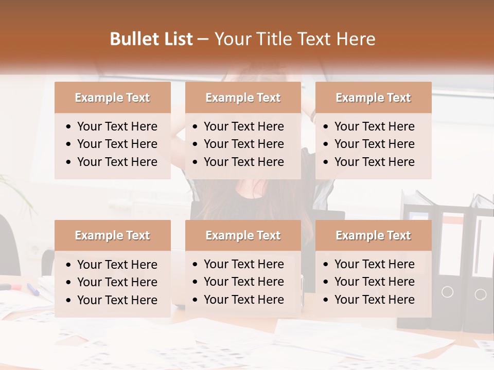 A Woman Sitting At A Desk With A Laptop PowerPoint Template