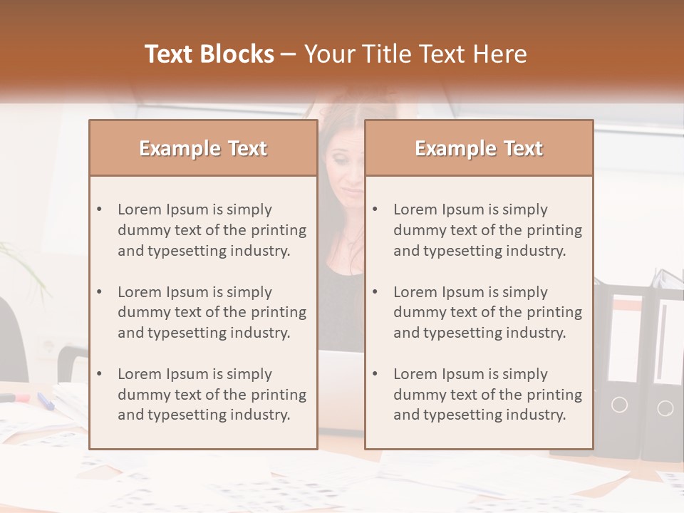 A Woman Sitting At A Desk With A Laptop PowerPoint Template