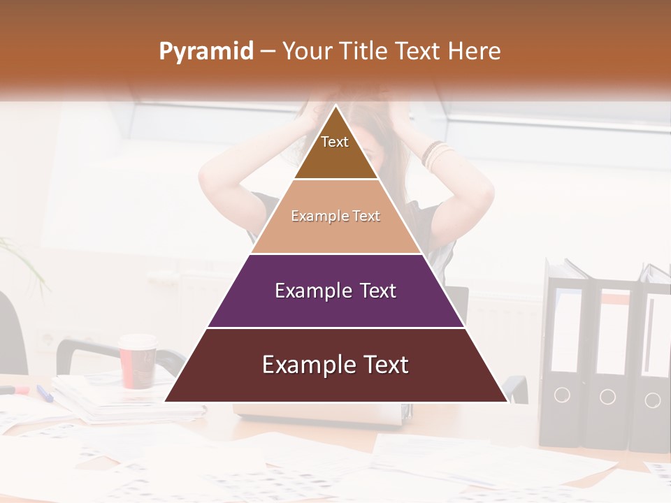 A Woman Sitting At A Desk With A Laptop PowerPoint Template