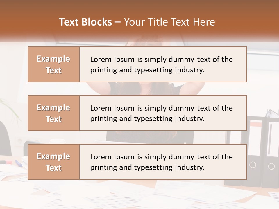 A Woman Sitting At A Desk With A Laptop PowerPoint Template