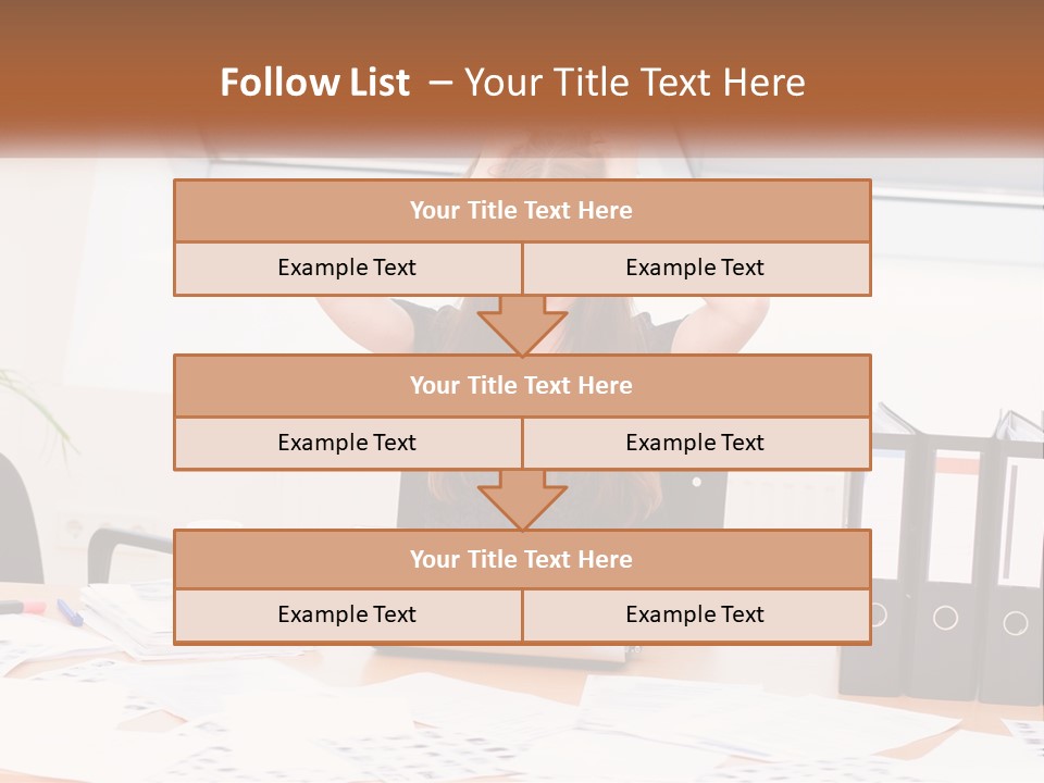 A Woman Sitting At A Desk With A Laptop PowerPoint Template