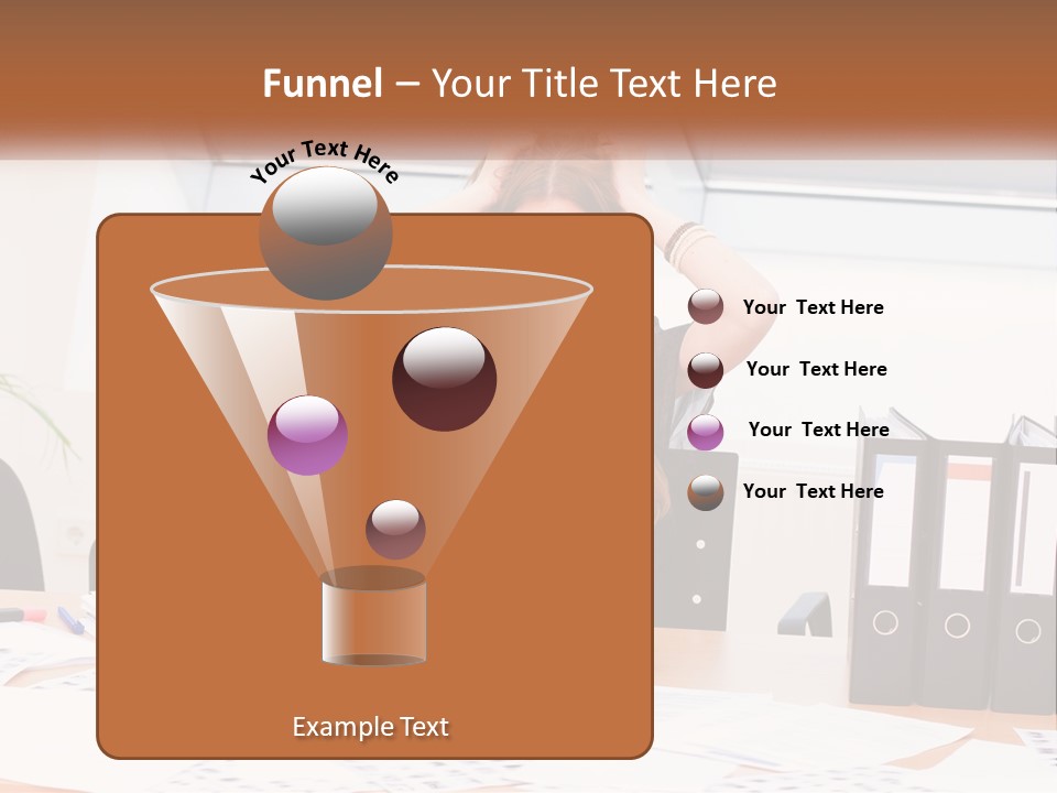 A Woman Sitting At A Desk With A Laptop PowerPoint Template