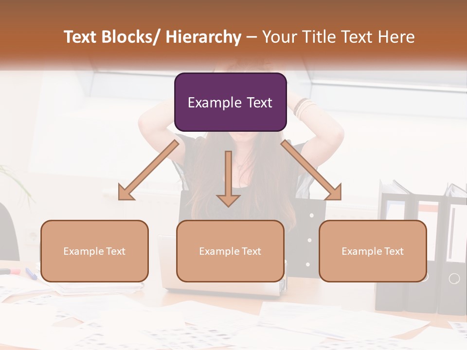 A Woman Sitting At A Desk With A Laptop PowerPoint Template
