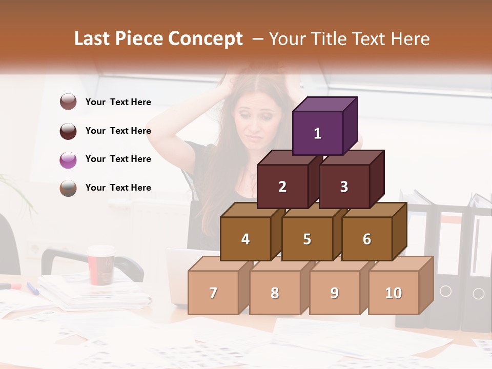 A Woman Sitting At A Desk With A Laptop PowerPoint Template