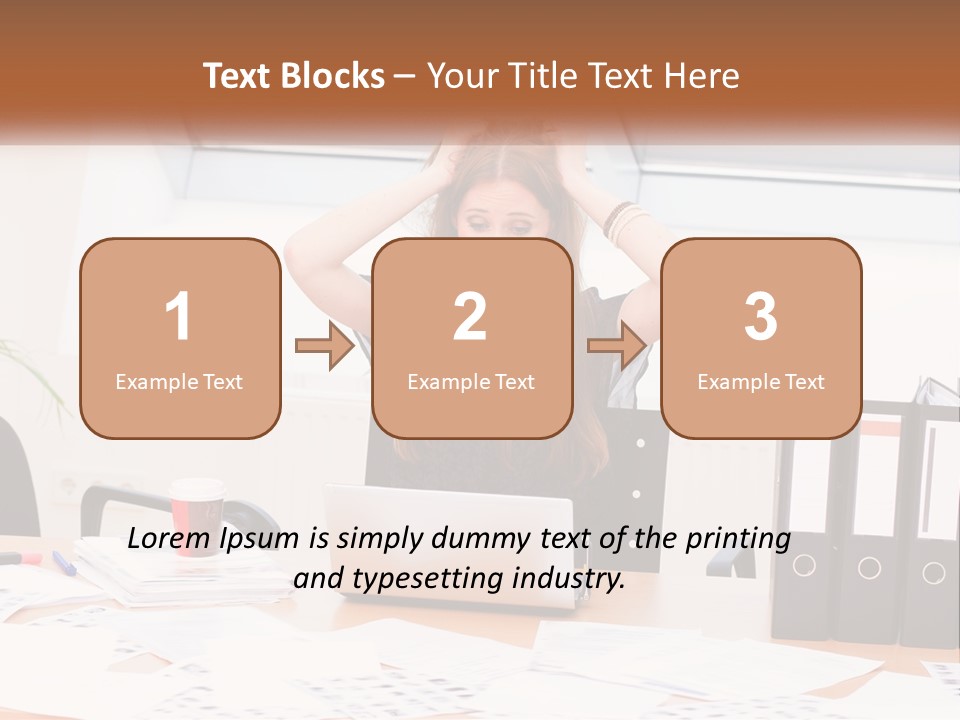 A Woman Sitting At A Desk With A Laptop PowerPoint Template