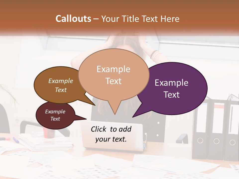 A Woman Sitting At A Desk With A Laptop PowerPoint Template