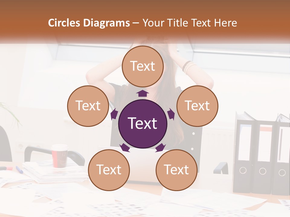 A Woman Sitting At A Desk With A Laptop PowerPoint Template