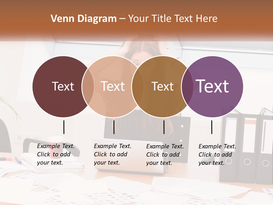 A Woman Sitting At A Desk With A Laptop PowerPoint Template