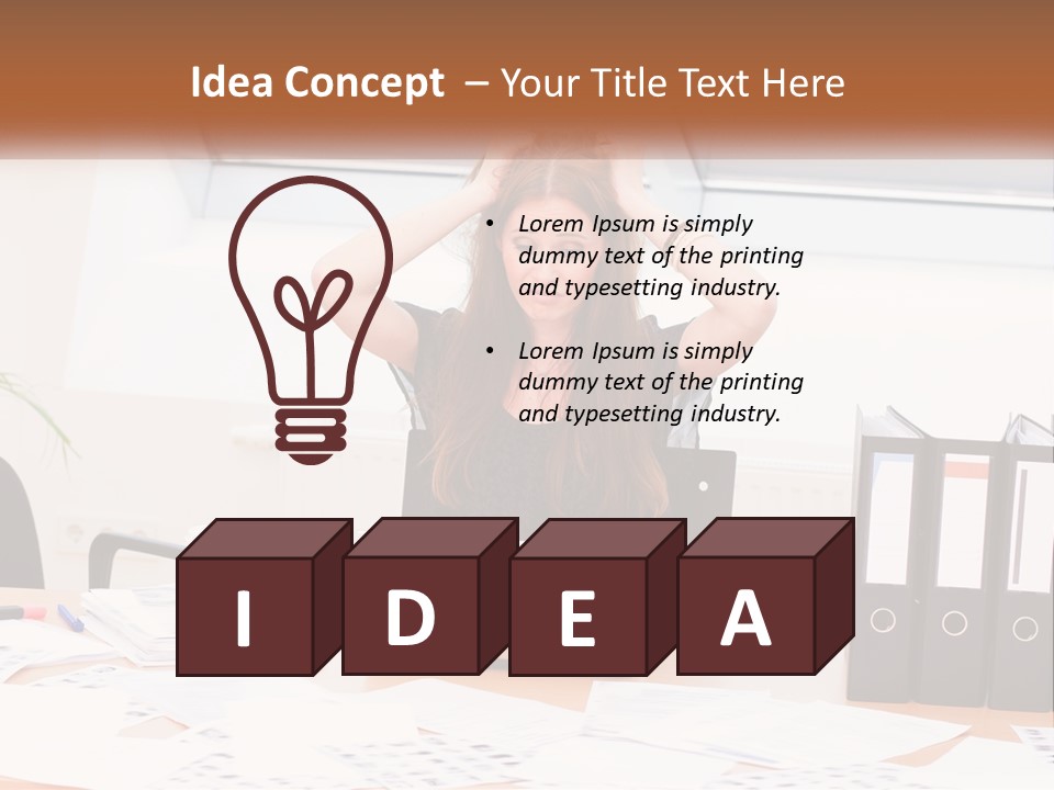 A Woman Sitting At A Desk With A Laptop PowerPoint Template