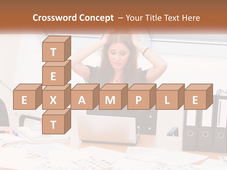 A Woman Sitting At A Desk With A Laptop PowerPoint Template