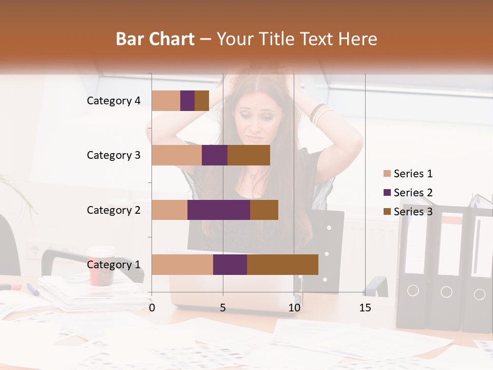 A Woman Sitting At A Desk With A Laptop PowerPoint Template