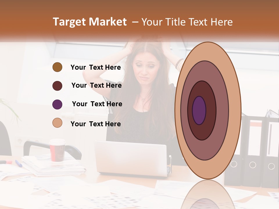 A Woman Sitting At A Desk With A Laptop PowerPoint Template