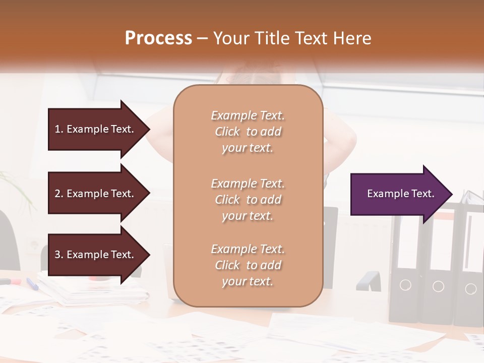 A Woman Sitting At A Desk With A Laptop PowerPoint Template
