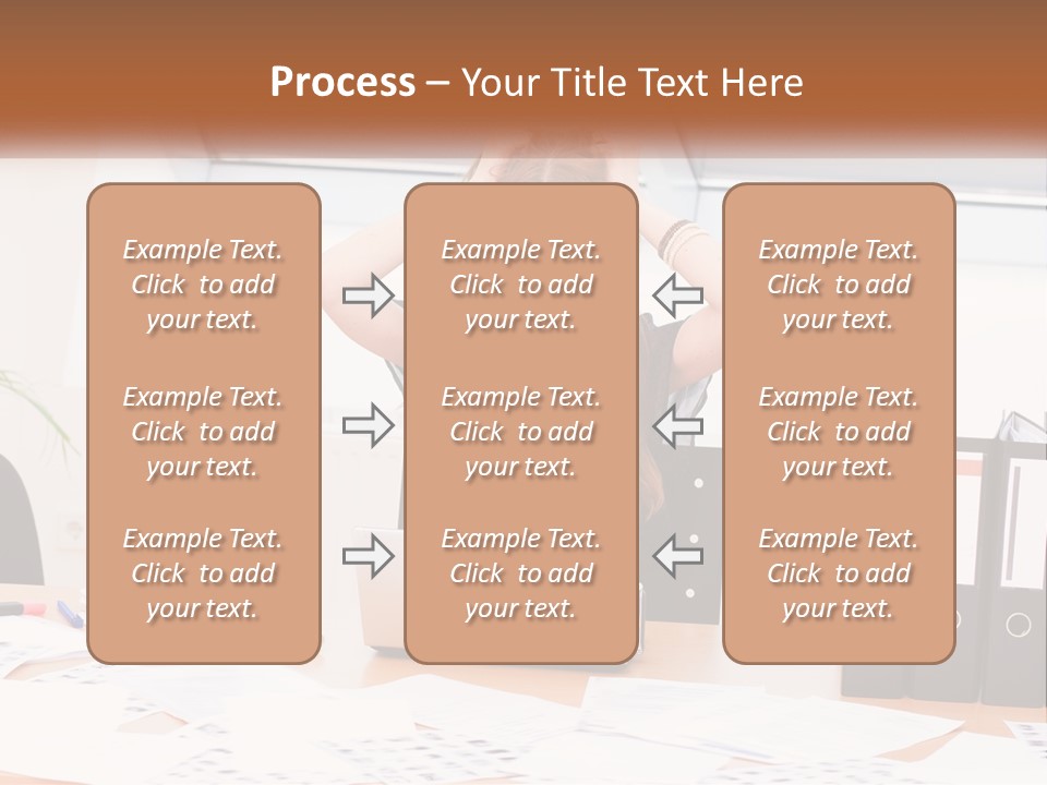A Woman Sitting At A Desk With A Laptop PowerPoint Template