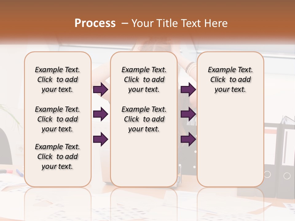 A Woman Sitting At A Desk With A Laptop PowerPoint Template