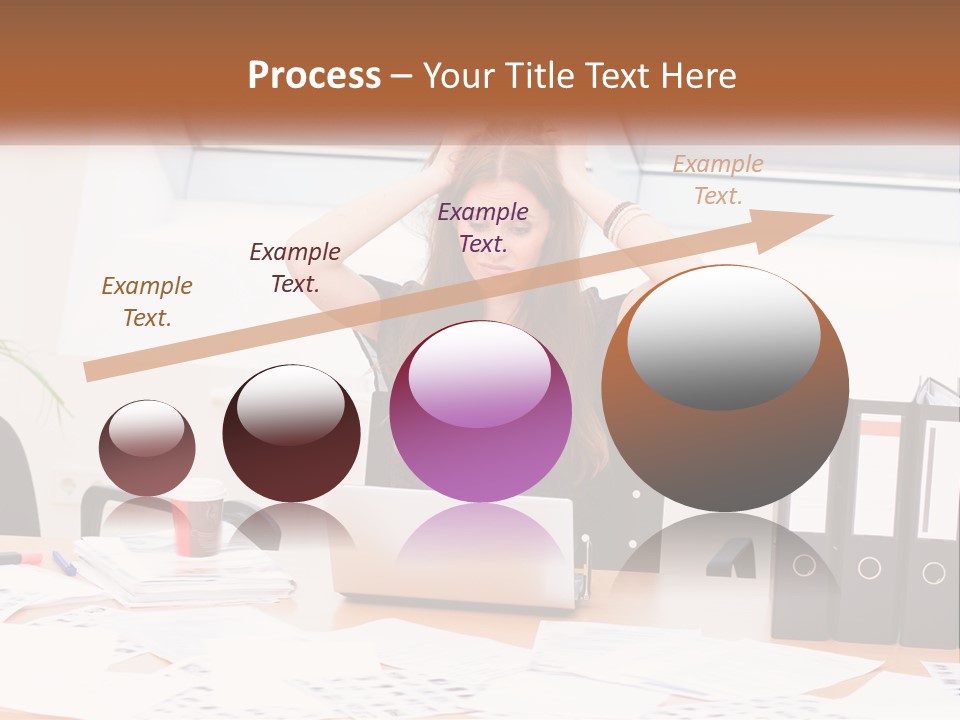 A Woman Sitting At A Desk With A Laptop PowerPoint Template