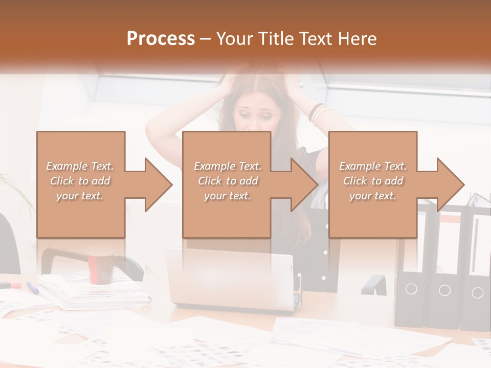 A Woman Sitting At A Desk With A Laptop PowerPoint Template