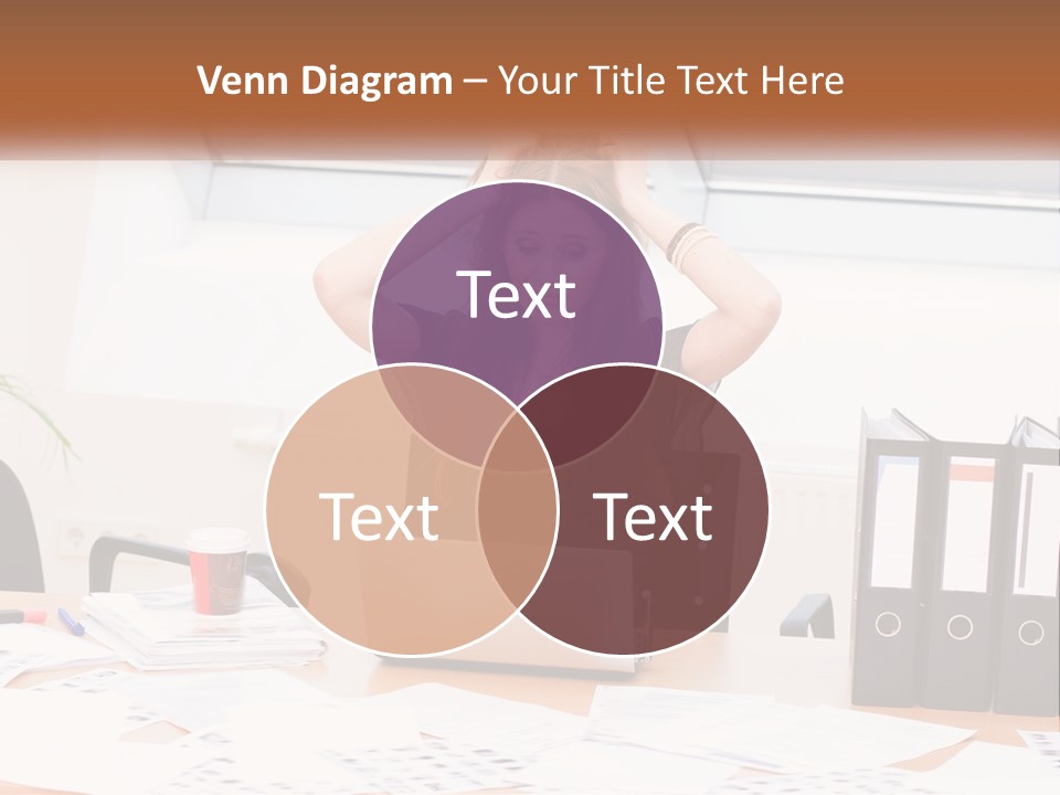 A Woman Sitting At A Desk With A Laptop PowerPoint Template