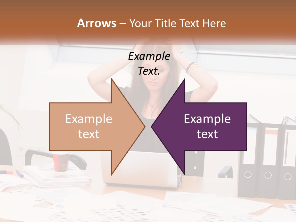 A Woman Sitting At A Desk With A Laptop PowerPoint Template