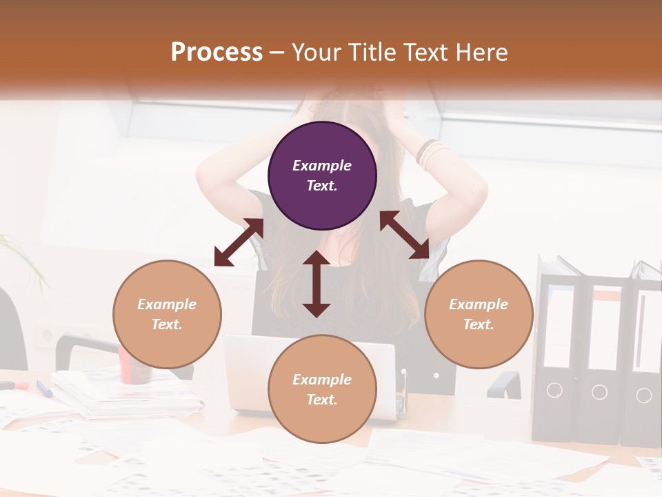 A Woman Sitting At A Desk With A Laptop PowerPoint Template