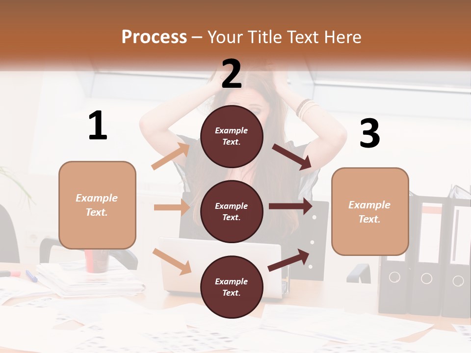 A Woman Sitting At A Desk With A Laptop PowerPoint Template