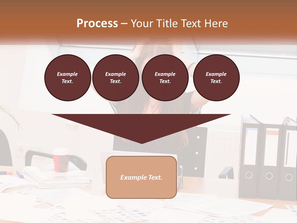 A Woman Sitting At A Desk With A Laptop PowerPoint Template