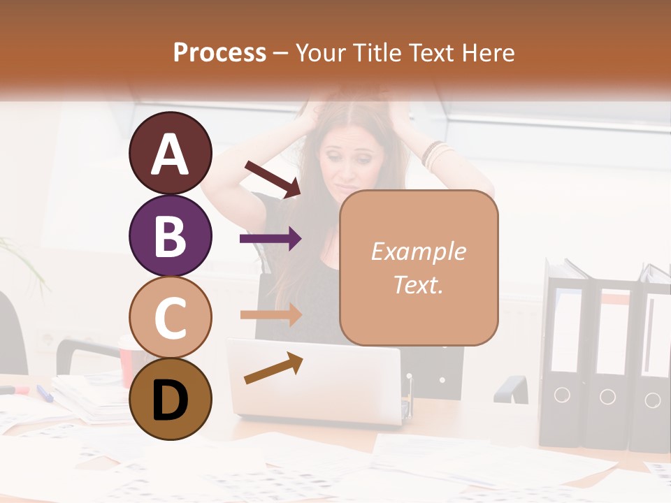 A Woman Sitting At A Desk With A Laptop PowerPoint Template