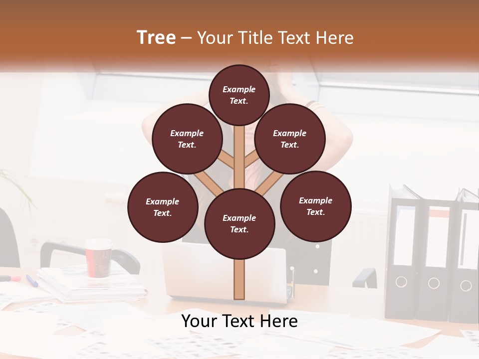 A Woman Sitting At A Desk With A Laptop PowerPoint Template