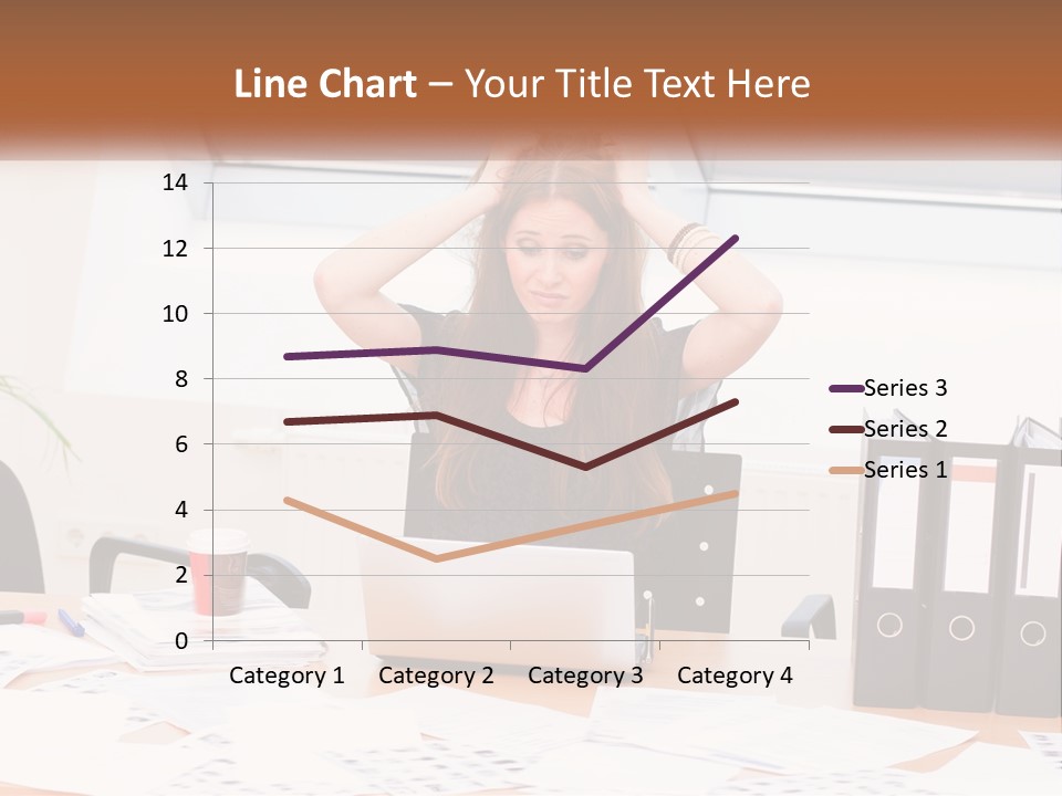 A Woman Sitting At A Desk With A Laptop PowerPoint Template