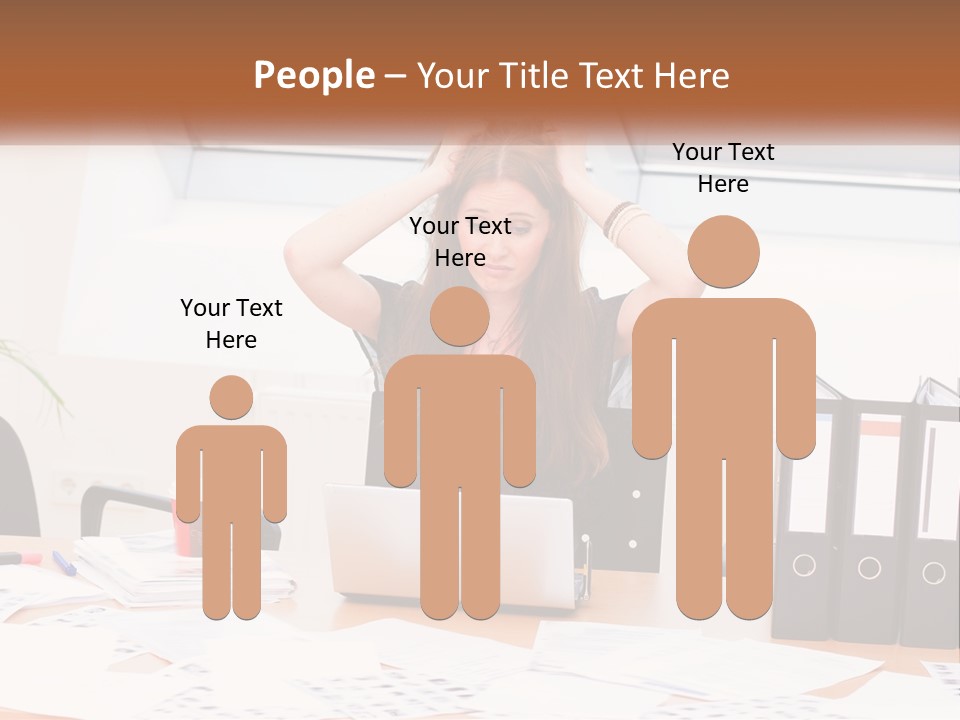 A Woman Sitting At A Desk With A Laptop PowerPoint Template