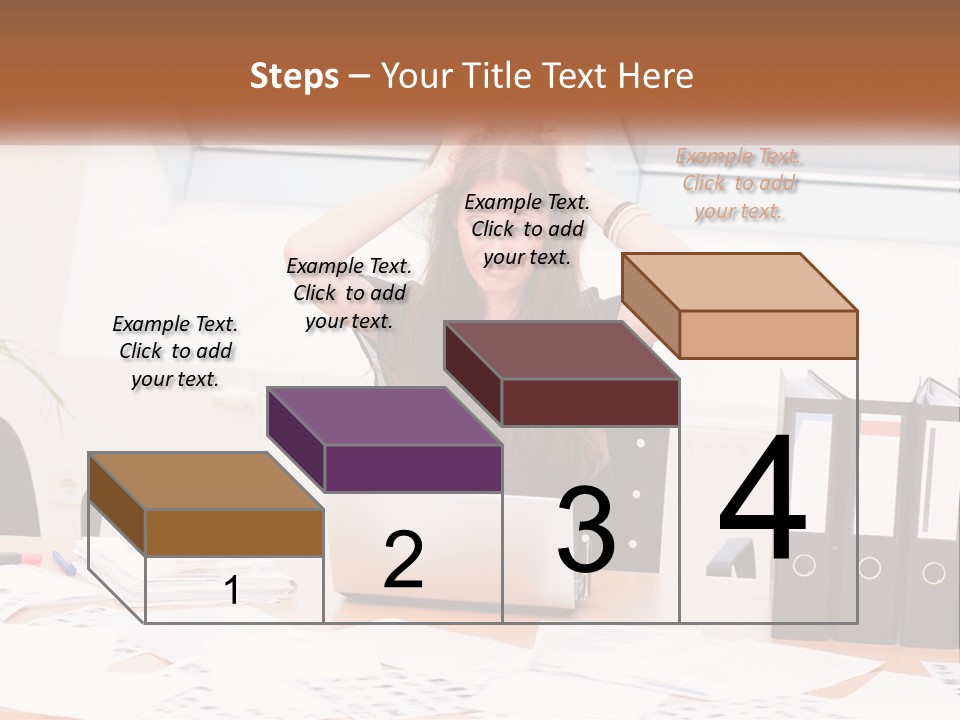 A Woman Sitting At A Desk With A Laptop PowerPoint Template