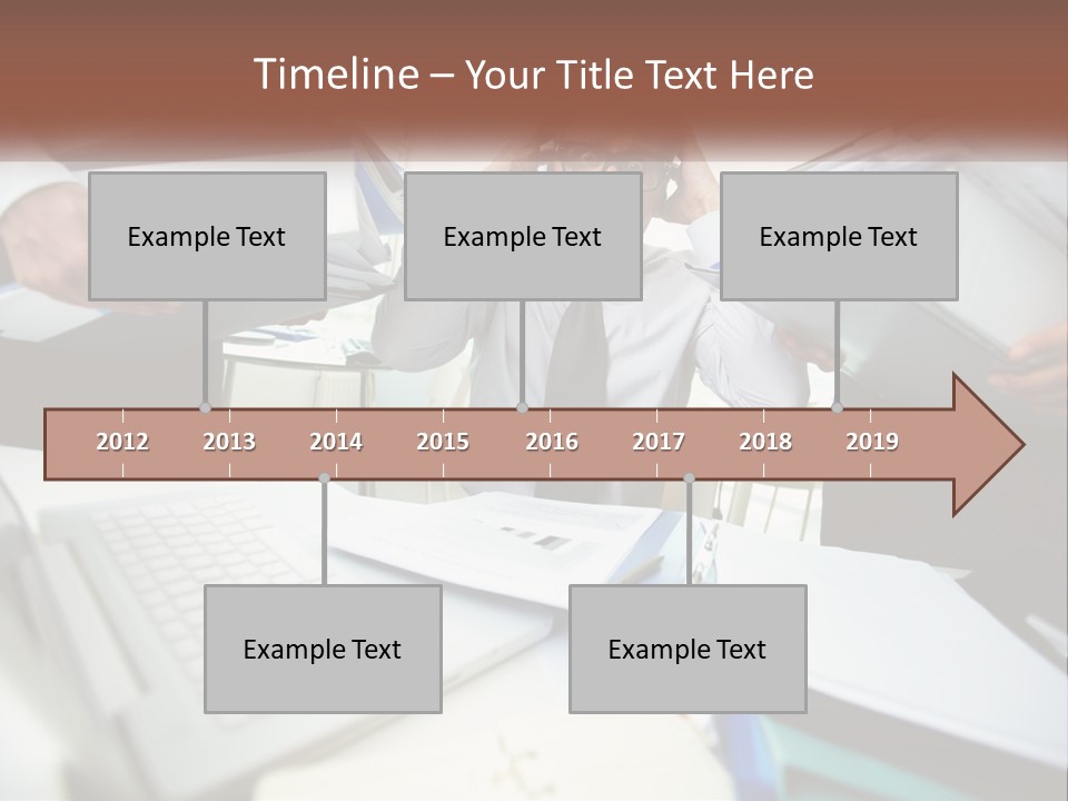 A Man In A Tie Is Surrounded By Files PowerPoint Template