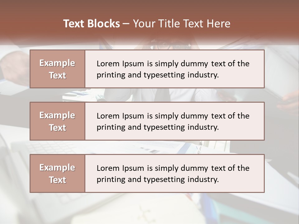 A Man In A Tie Is Surrounded By Files PowerPoint Template